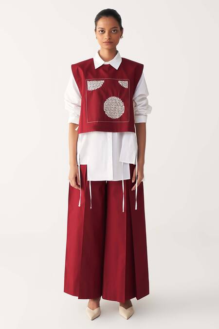 Buy Three Mauve Poplin Beads, Embroidery Collared Patch Overlay Online at Aza Fashions Buy_Three_Mauve Poplin Beads, Embroidery Collared Patch Overlay _Online_at_Aza_Fashions