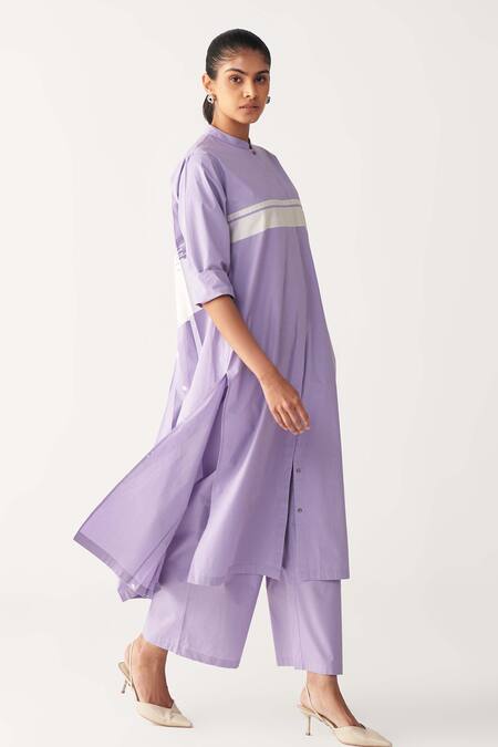 Shop_Three_Lavender Poplin Collared Purple Back Pleat Jacket _Online_at_Aza_Fashions
