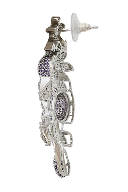 Shop Nazaakat By Samara Singh Purple Violet American Diamond Earrings Online at Aza Fashions Shop_Nazaakat By Samara Singh_Purple Violet American Diamond Earrings _Online_at_Aza_Fashions