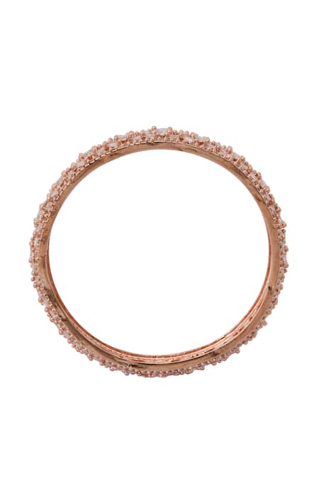 Buy_Nazaakat By Samara Singh_Rose Gold Imitation Diamonds American Bangles Set _Online_at_Aza_Fashions