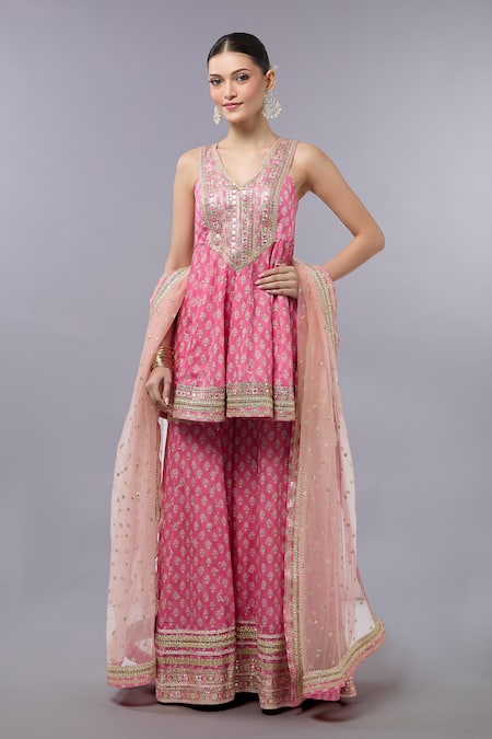 Gopi Vaid Pink Designer Kurta Set with Dupatta 