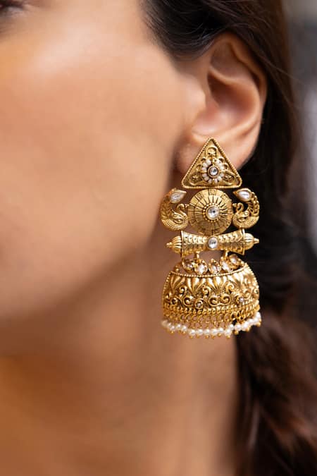 Joules by Radhika Sushmaya Gold Finish Earrings 