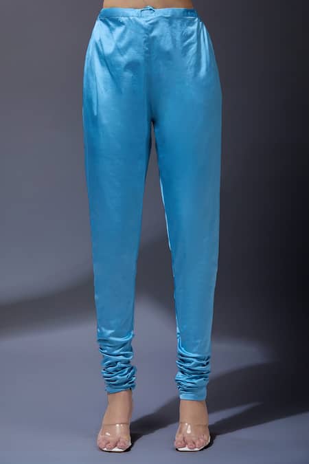 Gopi Vaid_Blue Cotton, Silk, Lycra, Net Tassels V-neck Designer Anarkali Set With Dupatta _at_Aza_Fashions