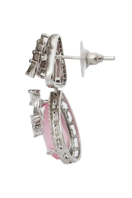 Buy Nazaakat By Samara Singh Pink American Diamond Earrings Online at Aza Fashions Buy_Nazaakat By Samara Singh_Pink American Diamond Earrings _Online_at_Aza_Fashions