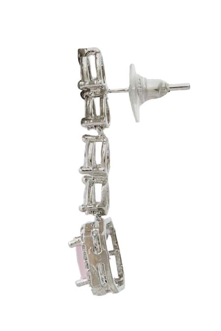 Shop_Nazaakat By Samara Singh_Pink Imitation Diamonds American Jewelry Set 