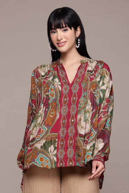 Ritu Kumar Red Floriant Print Kurti 