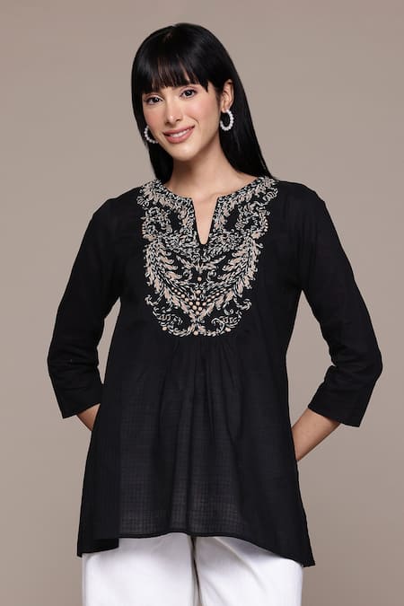 Ritu Kumar Black Multi Dori Kurti 