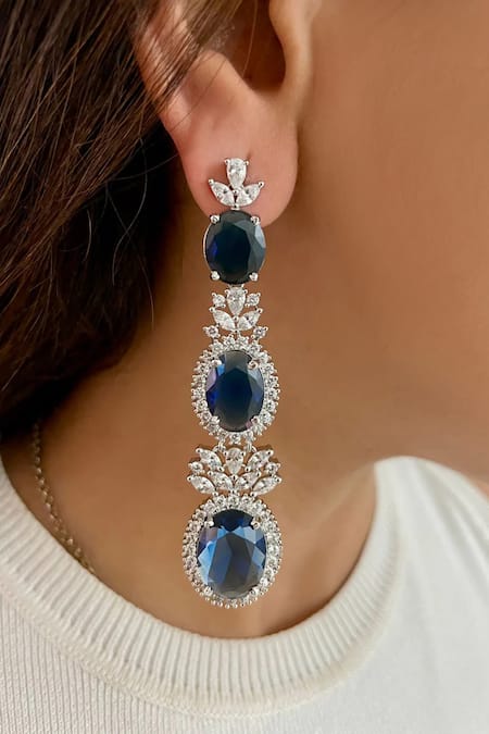 Shop PRERTO Sapphire Gemstones, Blue Diamond Necklace Set at Aza Fashions Shop_PRERTO_Sapphire Gemstones, Blue Diamond Necklace Set_at_Aza_Fashions