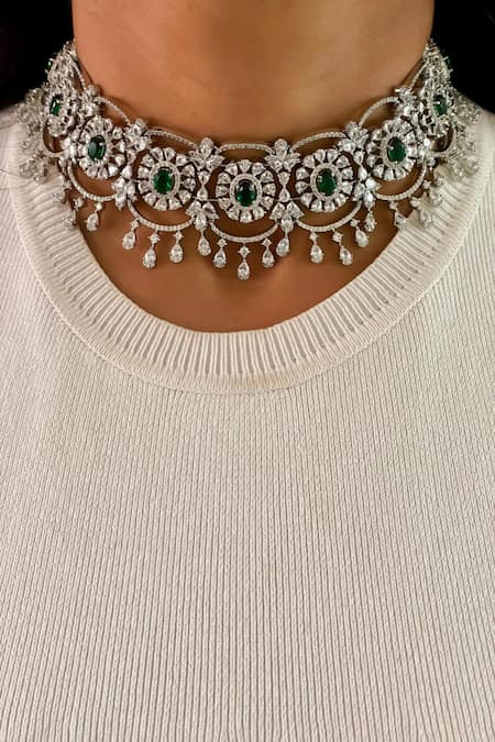 Prerto Malda Diamonte Circular Necklace Set 
