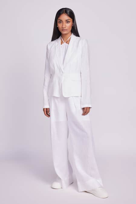 Dev and Viv White Lyocell Linen Jacket 