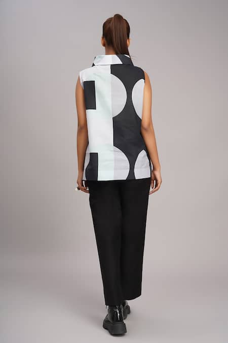 Taika By Poonam Bhagat Mint Chopsticks Printed Top