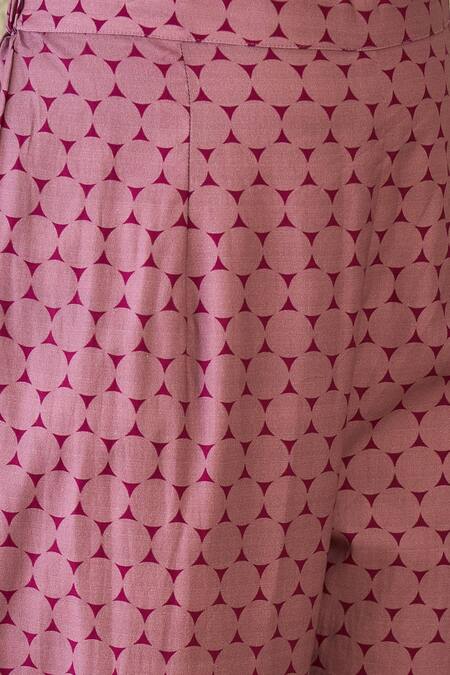 Buy_Label Nitika_Purple Cotton Split V-neck Floral Print Kurta And Pant Set _Online_at_Aza_Fashions