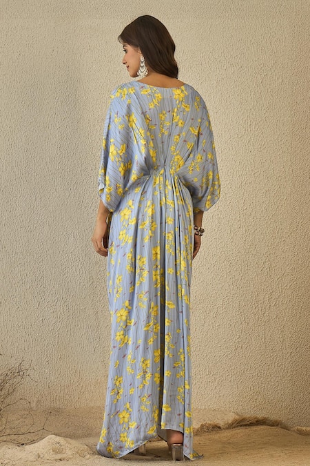 Label Nitika Floral Print Blue Kaftan 