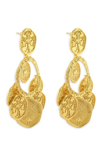 Buy_Mnsh_Gold Plated Shakti Jhumka Earrings _Online_at_Aza_Fashions