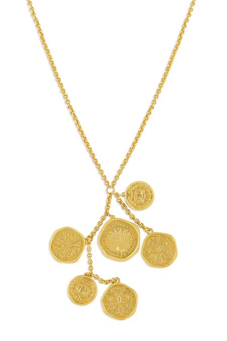 Mnsh Gold Plated Mor Kamal Long Chain Necklace Online at Aza Fashions Mnsh_Gold Plated Mor Kamal Long Chain Necklace _Online_at_Aza_Fashions