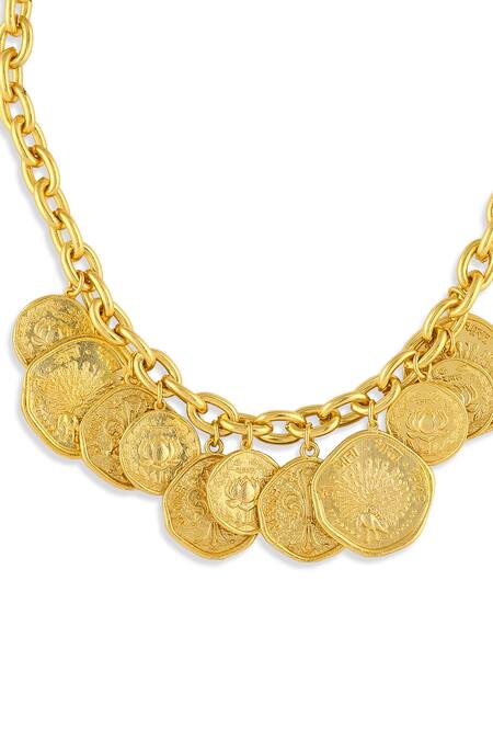 Buy Mnsh Gold Plated Mor Kamal Statement Chain Online at Aza Fashions Buy_Mnsh_Gold Plated Mor Kamal Statement Chain _Online_at_Aza_Fashions