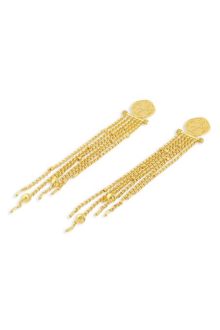 Mnsh Gold Plated Chains Shakti Shoulder Duster Earrings Online at Aza Fashions Mnsh_Gold Plated Chains Shakti Shoulder Duster Earrings _Online_at_Aza_Fashions
