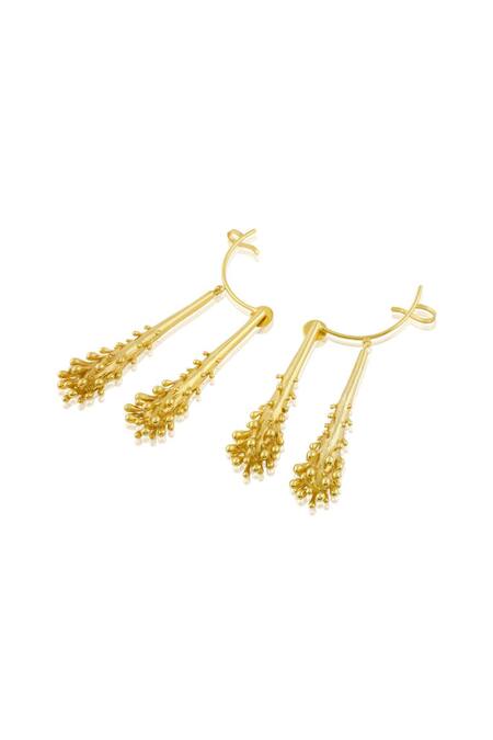 Mnsh Gold Plated Vine Ear Cuff Dangler Online at Aza Fashions Mnsh_Gold Plated Vine Ear Cuff Dangler _Online_at_Aza_Fashions