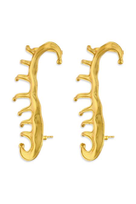 Buy Mnsh Gold Plated Vine Ear Climber Earcuff Online at Aza Fashions Buy_Mnsh_Gold Plated Vine Ear Climber Earcuff _Online_at_Aza_Fashions