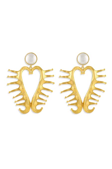 Mnsh Amour Heart Pearl Earrings 