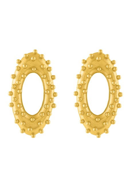 Mnsh Vine Oval Studs 