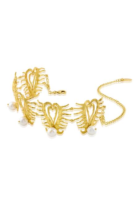 Buy_Mnsh_Gold Plated Amour Heart Choker _Online_at_Aza_Fashions