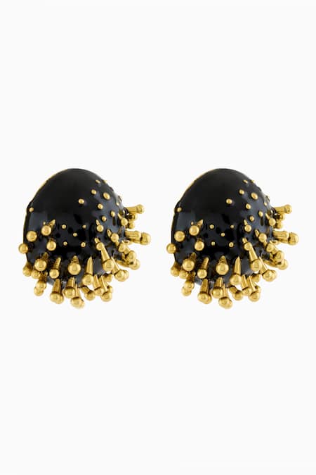 Mnsh_Gold Plated Studs Vine Round _Online_at_Aza_Fashions