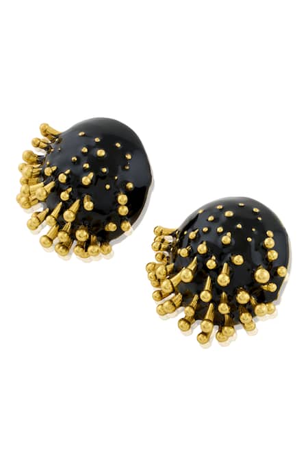 Buy_Mnsh_Gold Plated Studs Vine Round _Online_at_Aza_Fashions