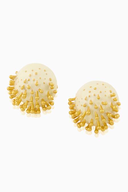 Buy Mnsh Gold Plated Vine Round Studs Online at Aza Fashions Buy_Mnsh_Gold Plated Vine Round Studs _Online_at_Aza_Fashions