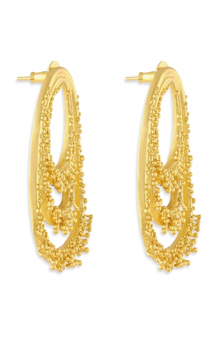 Buy_Mnsh_Gold Plated Vine Drop Earrings _Online_at_Aza_Fashions