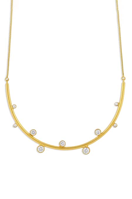 Buy Mnsh Gold Plated Amour Diamond Wave Necklace Online at Aza Fashions Buy_Mnsh_Gold Plated Amour Diamond Wave Necklace _Online_at_Aza_Fashions