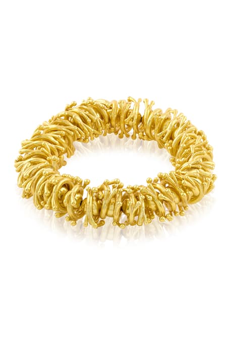 Mnsh_Gold Plated Amour Round Bracelet _Online_at_Aza_Fashions