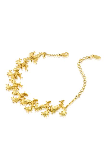Mnsh_Gold Plated Amour Drop Choker _Online_at_Aza_Fashions