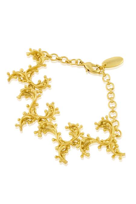 Mnsh_Gold Plated Beads Amour Wave Bracelet _Online_at_Aza_Fashions
