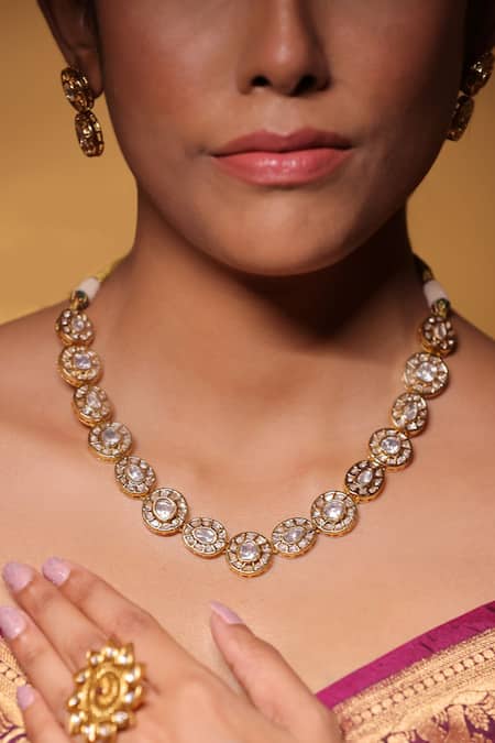 The Bling Girll Golden Choker Necklace with Crystals 