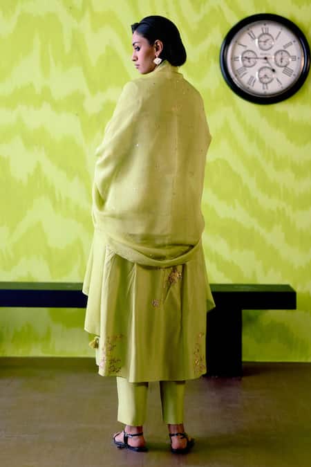 Deep Thee Green Apple Kallidar Angrakha Set 