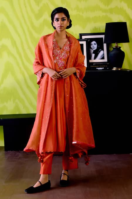 Deep Thee Rust Orange A-line Kurta Set 