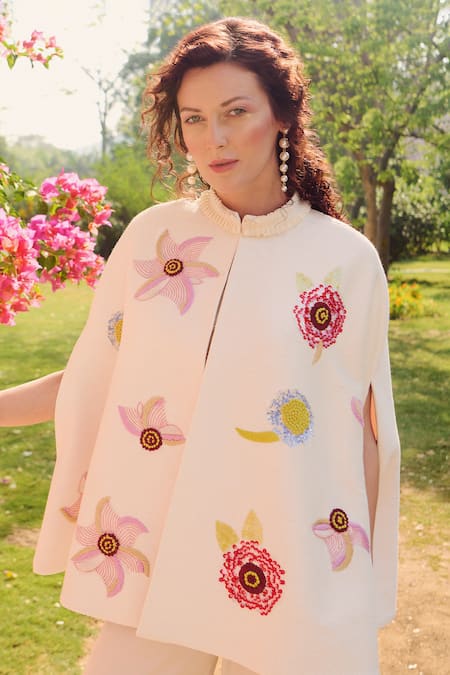 Nika 1.0 Floral Embroidered Designer Cape 