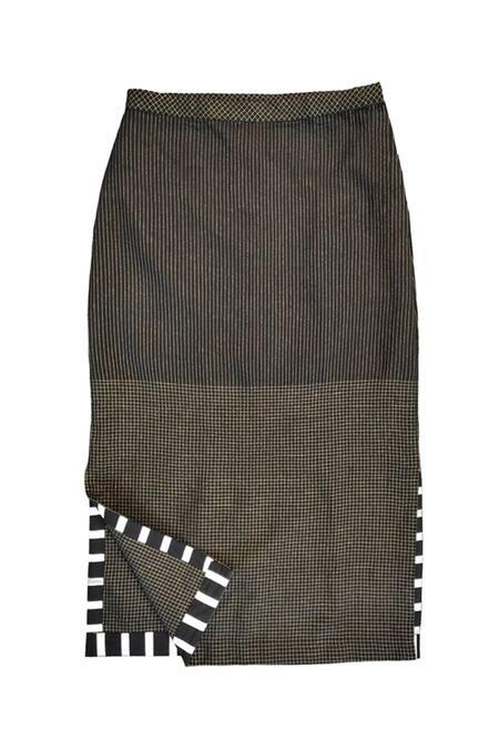 Buy_KA-Sha_Black Cotton And Gold Handwoven Skirt _Online_at_Aza_Fashions