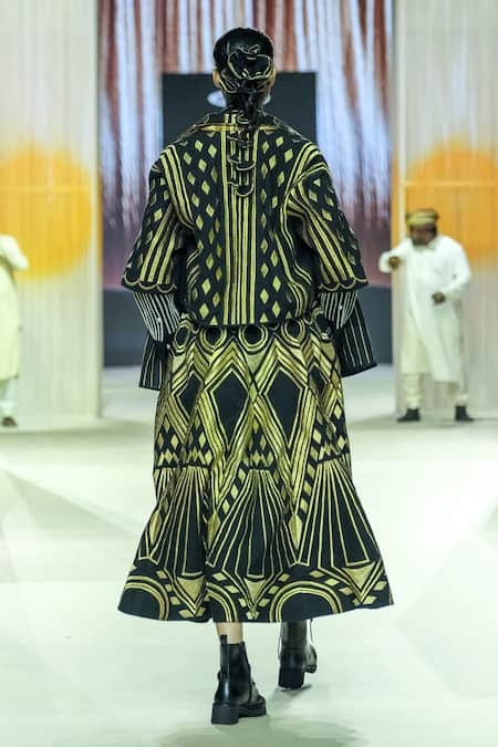 KA-Sha Black & Gold Heavy Cotton Shirt 