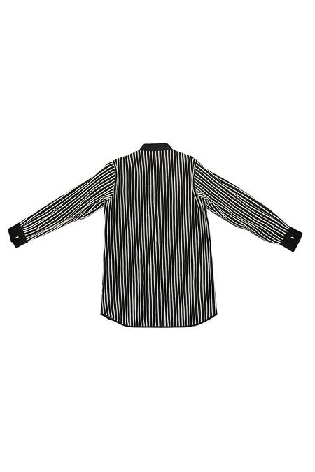 Buy KA-Sha Black Cotton Collared And White Striped Shirt Online at Aza Fashions Buy_KA-Sha_Black Cotton Collared And White Striped Shirt _Online_at_Aza_Fashions