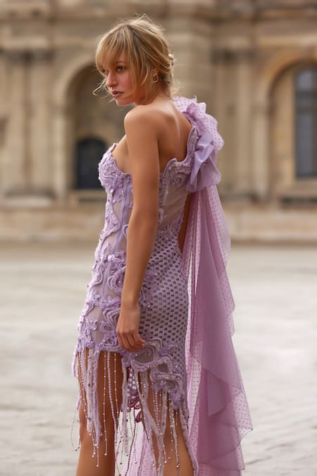 Supria Munjal Lilac Lace Designer Dress 