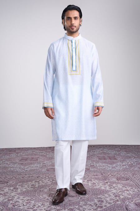 Sanjev Marwaaha Ivory Cotton Silk Kurta Set 