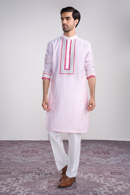 Sanjev Marwaaha Ivory Printed Kurta Set 