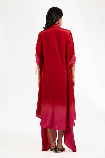 Anjali Kanwar Red Silk Crepe Designer Dress 