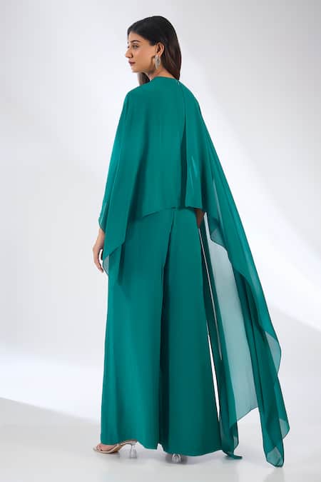Anjali Kanwar Emerald Green Beaded Jumpsuit 