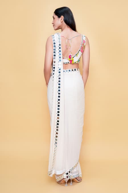 Sajeda A Lehry Designer Pre-Draped Saree & Blouse Set 