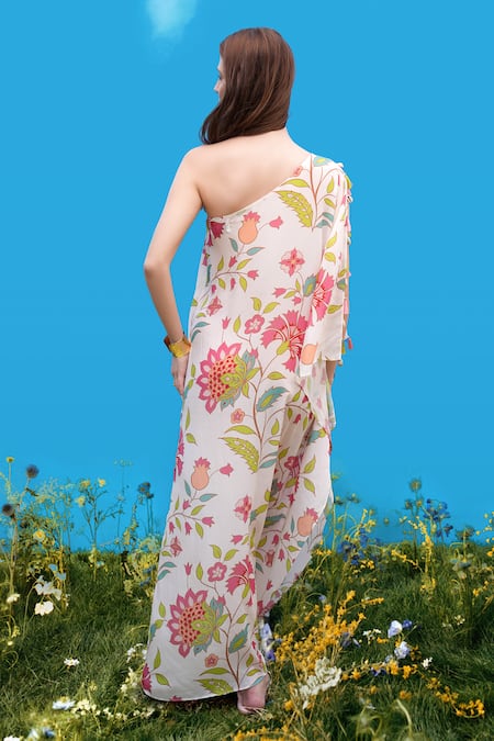 Sajeda A Lehry Hand Embroidered Ivory Kaftan 