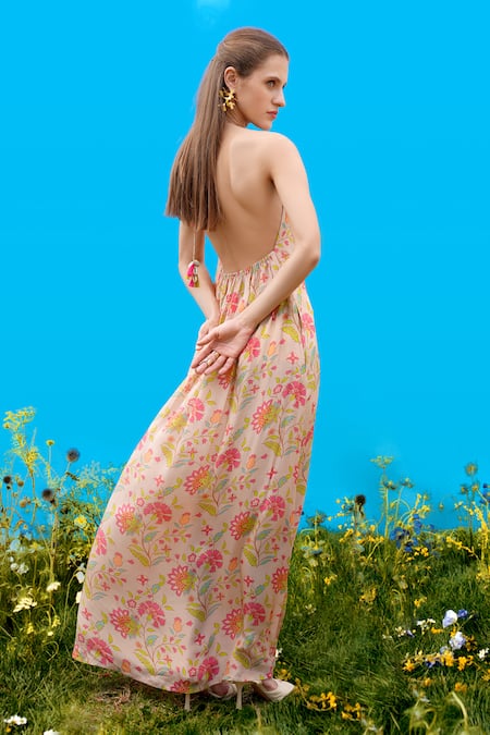 Sajeda A Lehry Digital Print Crepe Dress 