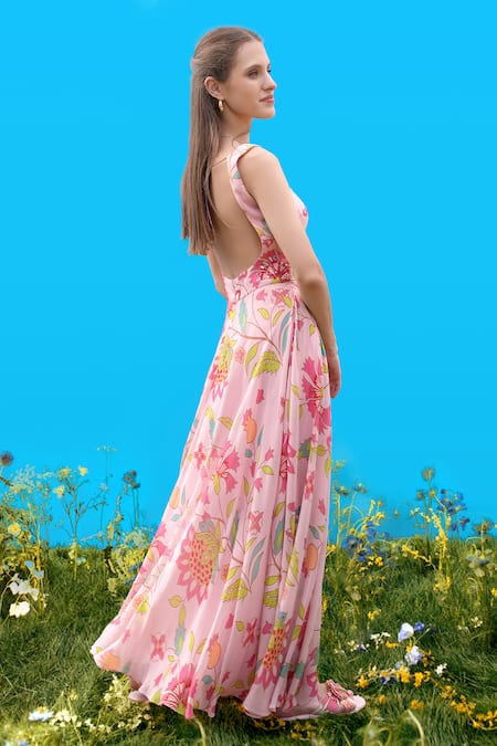 Sajeda A Lehry Hand Embroidered Rose Pink Dress 